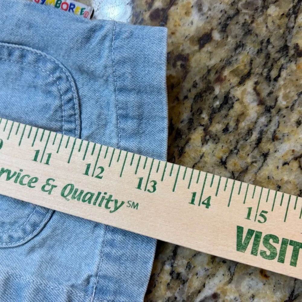 Vintage Gymboree Denim Jacket Infant NB Light Wash Hooded Truck Patch Blue Red v